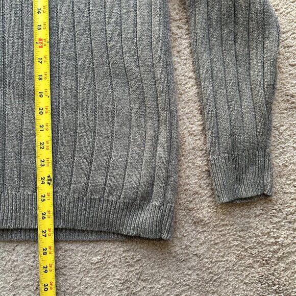 Gap Sweater Womens XL Wool Linen Blend Button Up Long Sleeve Mock Neck Brown - Picture 10 of 11